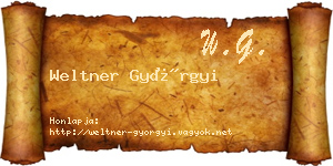 Weltner Györgyi névjegykártya